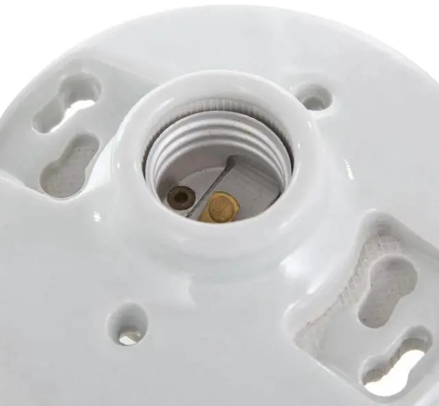 Main image of 1PC White Porcelain Medium Base Light Socket UL Listed Twist Lock Wall Ceiling Mount Indoor Lamp Holder Max 60W