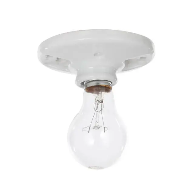 Alt view image 3 of 7 - 1PC White Porcelain Medium Base Light Socket UL Listed Twist Lock Wall Ceiling Mount Indoor Lamp Holder Max 60W