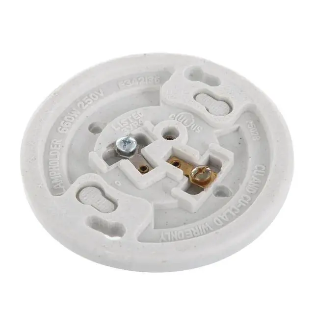 Alt view image 5 of 7 - 1PC White Porcelain Medium Base Light Socket UL Listed Twist Lock Wall Ceiling Mount Indoor Lamp Holder Max 60W