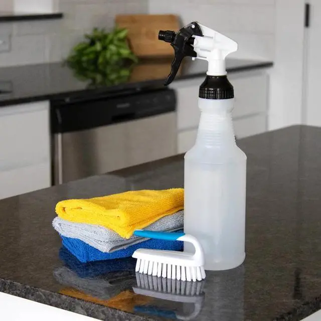 Alt view image 4 of 7 - 3Pcs 32oz Wide Mouth Plastic Spray Bottles Adjustable Nozzle Multi-Use Cleaning Plant Sprayer Indoor Outdoor
