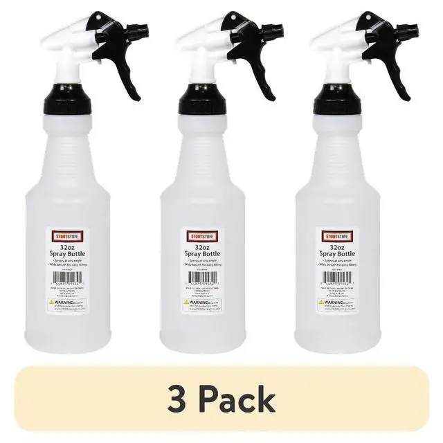 Alt view image 6 of 7 - 3Pcs 32oz Wide Mouth Plastic Spray Bottles Adjustable Nozzle Multi-Use Cleaning Plant Sprayer Indoor Outdoor