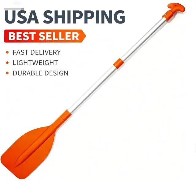 Alt view image 4 of 7 - 41in Telescoping Collapsible Emergency Paddle Aluminum Shaft Portable Spare Oar For Kayak Canoe Small Boat