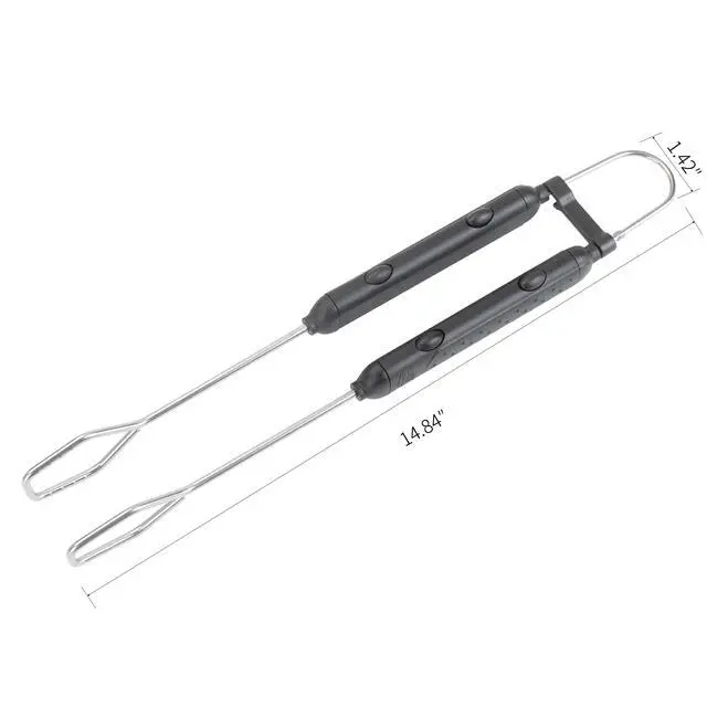 Alt view image 4 of 5 - (10 pack) Expert Grill Stainless Steel Locking Barbecue Tongs with Black Detachable Handle