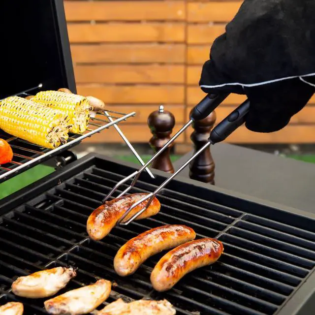 Alt view image 3 of 5 - (10 pack) Expert Grill Stainless Steel Locking Barbecue Tongs with Black Detachable Handle