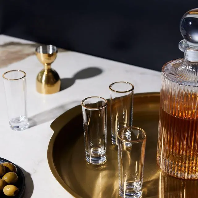 Alt view image 4 of 7 - Thyme & Table 1 fl oz & 2 fl oz Gold Stainless Steel Double-Sided Jigger