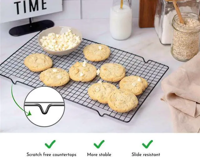 Alt view image 2 of 5 - Mainstays Nonstick Carbon Steel Cooling Rack, 10" x 16", Black, Set of 2, Rectangular