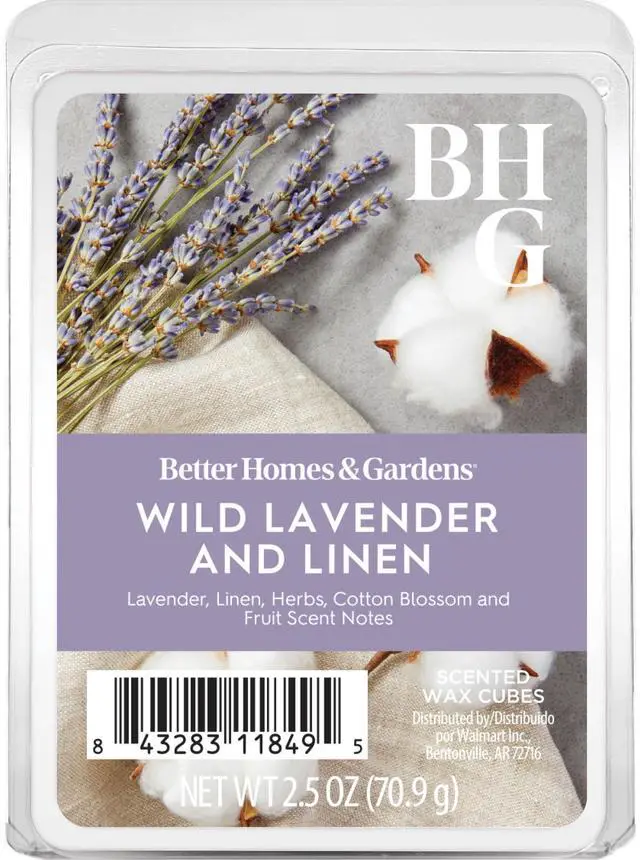 Main image of (2 pack) Wild Lavender & Linen Scented Wax Melts, Better Homes & Gardens, 2.5 oz