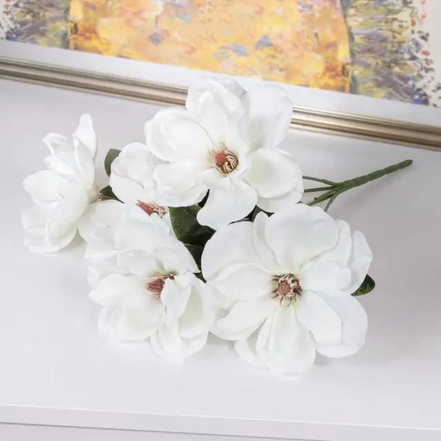 Alt view image 6 of 6 - 19-inch Artificial Silk White Magnolia Bush, for Indoor Use, by Mainstays