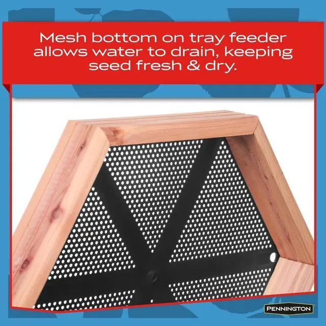 Alt view image 5 of 5 - Pennington Red Cedar 2 in 1 Wild Bird Bath and Wild Bird Feeder, 4 lb. Capacity