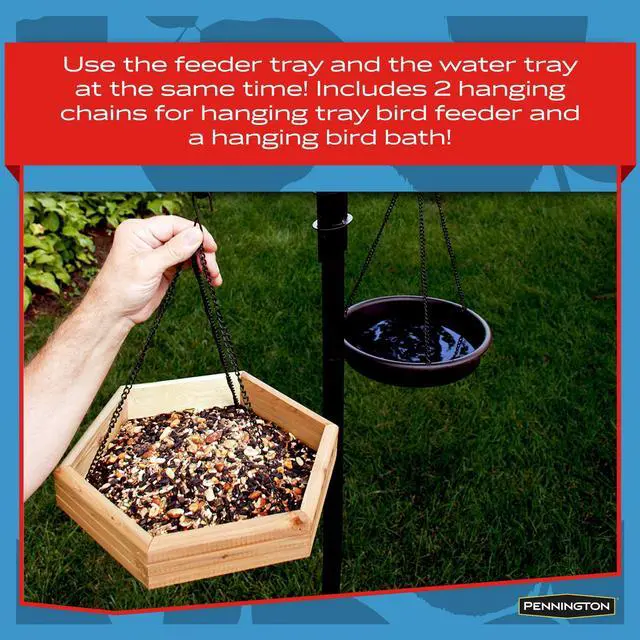 Alt view image 2 of 5 - Pennington Red Cedar 2 in 1 Wild Bird Bath and Wild Bird Feeder, 4 lb. Capacity