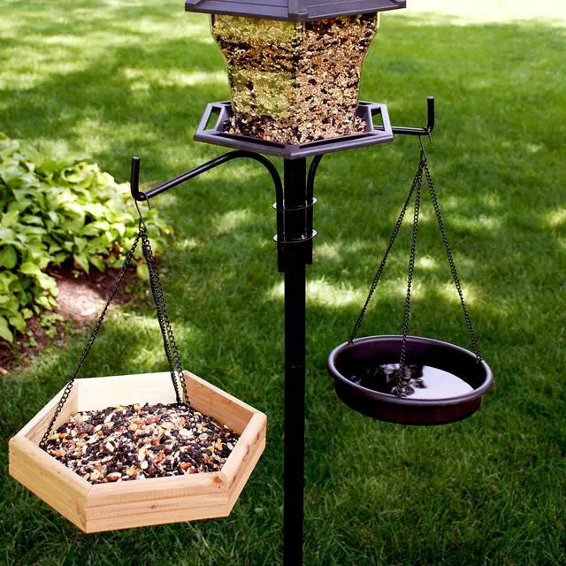 Alt view image 3 of 5 - Pennington Red Cedar 2 in 1 Wild Bird Bath and Wild Bird Feeder, 4 lb. Capacity