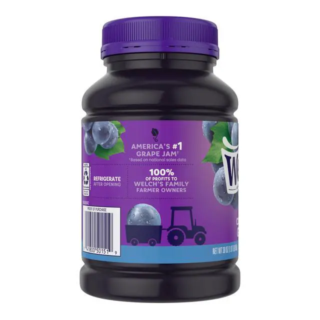 Alt view image 6 of 7 - (2 pack) Welch's Concord Grape Jam, 30 oz Jar