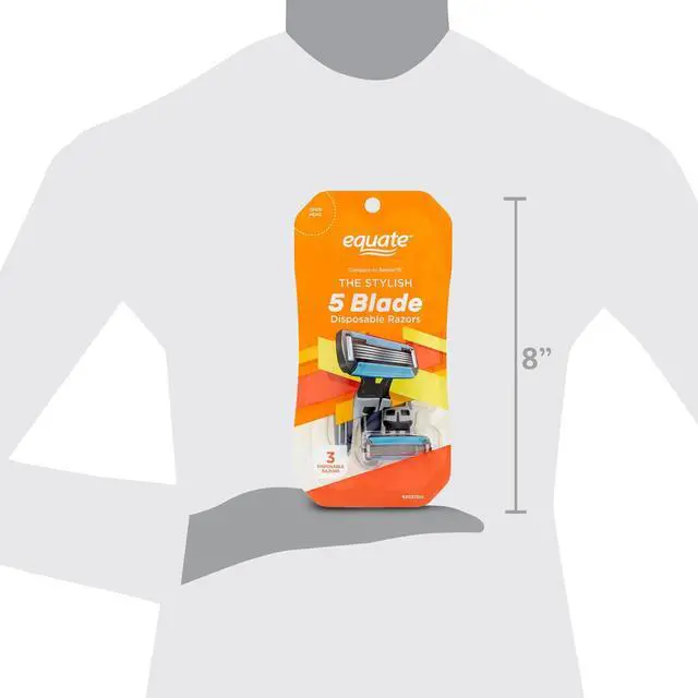 Alt view image 7 of 7 - Equate Men's 5-Blade Disposable Razors, 3 Count