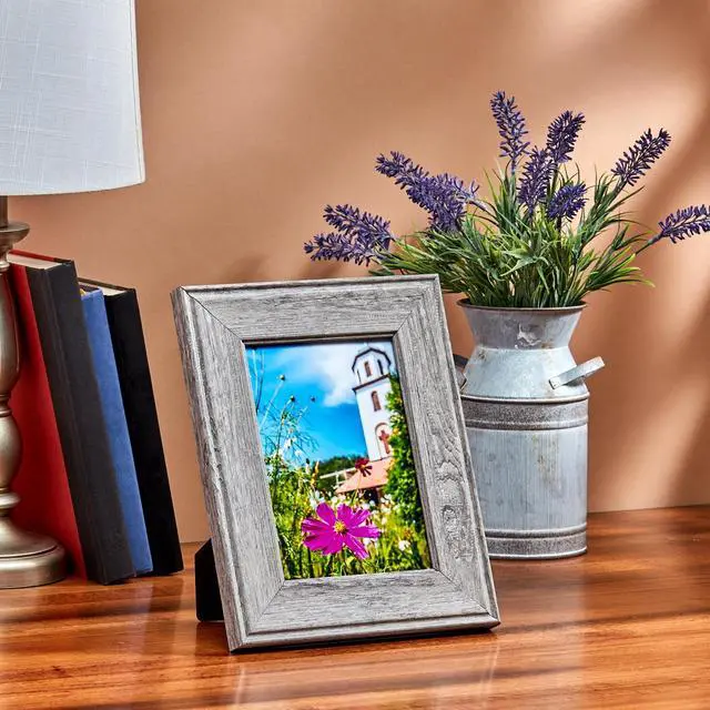 Alt view image 5 of 6 - Mainstays 5x7 Picture Frame Rustic Gray Tabletop Photo Frame