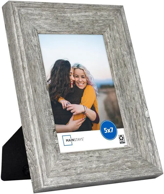 Main image of Mainstays 5x7 Picture Frame Rustic Gray Tabletop Photo Frame