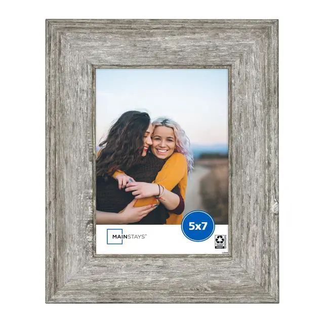Alt view image 6 of 6 - Mainstays 5x7 Picture Frame Rustic Gray Tabletop Photo Frame