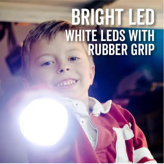 Alt view image 2 of 5 - Rayovac Mini LED Flashlight with Glow in the Dark Rubber Grip, 3 AAA Batteries Included