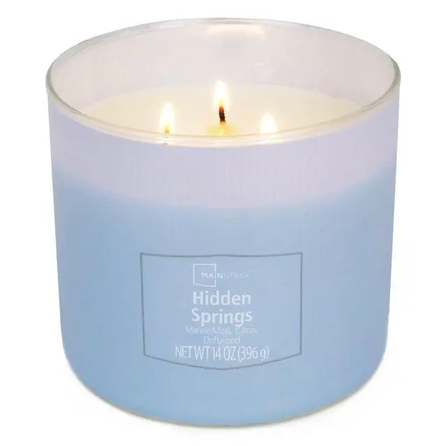 Alt view image 3 of 4 - Mainstays Hidden Springs 3-Wick Textured Wrapped Jar Candle, 14 Ounce