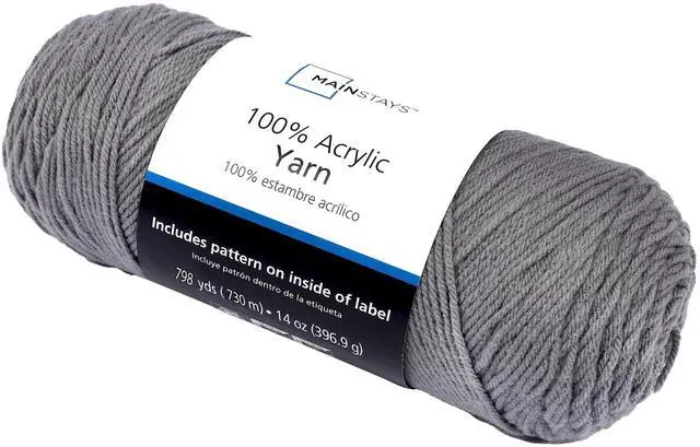 Alt view image 4 of 4 - Mainstays Medium Acrylic Grey Yarn, 14 Oz 798 Yards