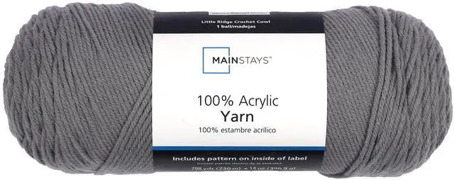 Main image of Mainstays Medium Acrylic Grey Yarn, 14 Oz 798 Yards