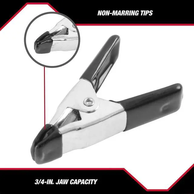 Alt view image 2 of 7 - Hyper Tough 12-Piece Mini Metal Spring Clamp Set
