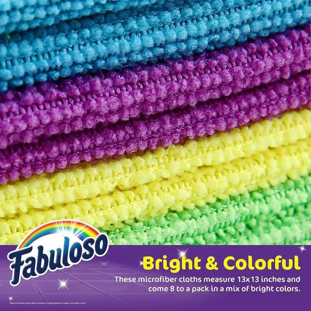 Alt view image 2 of 6 - Fabuloso Microfiber Cleaning Cloths, 13 x 13 Inch, LintFree & ScratchFree Reusable Towels for Home, Kitchen, Bathroom & Car Interior, Purple, 8 Count