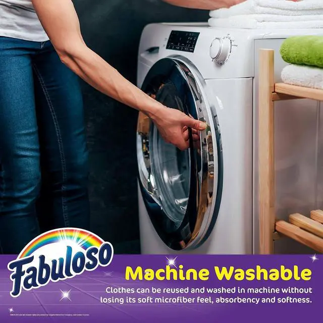 Alt view image 4 of 6 - Fabuloso Microfiber Cleaning Cloths, 13 x 13 Inch, LintFree & ScratchFree Reusable Towels for Home, Kitchen, Bathroom & Car Interior, Purple, 8 Count