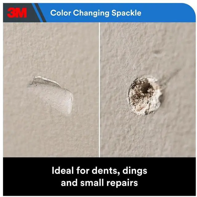 Alt view image 2 of 7 - 3M High Strength Hole Repair Spackle, 8 oz, ColorChanging Wall Patch Compound for Drywall Damage, 1Count