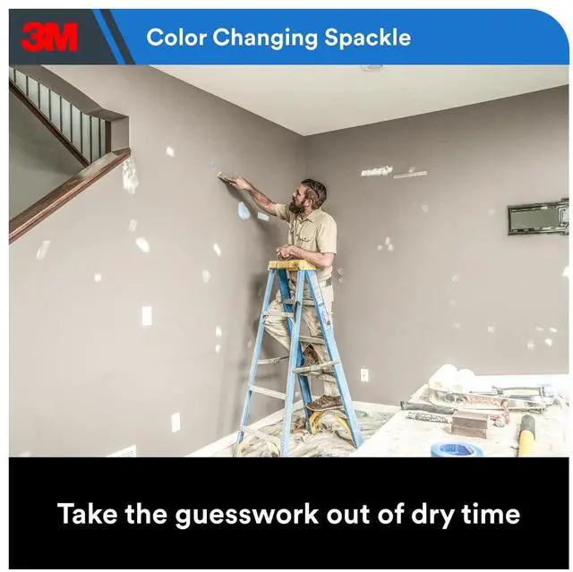Alt view image 5 of 7 - 3M High Strength Hole Repair Spackle, 8 oz, ColorChanging Wall Patch Compound for Drywall Damage, 1Count