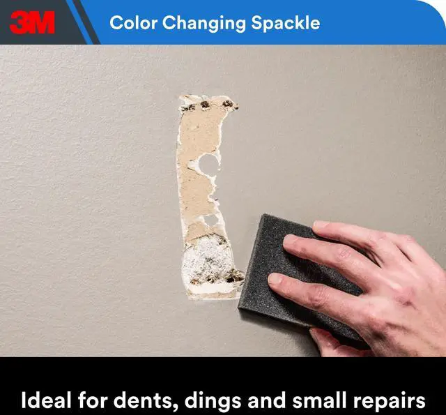 Alt view image 4 of 7 - 3M High Strength Hole Repair Spackle, 8 oz, ColorChanging Wall Patch Compound for Drywall Damage, 1Count