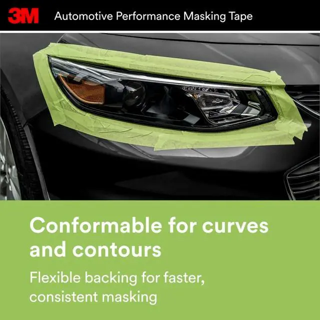 Alt view image 6 of 7 - 3M 233+ Automotive Refinish Masking Tape, 36 mm x 32 m, HighPerformance Paint Masking Tape for Auto Body Repair, 1 Roll