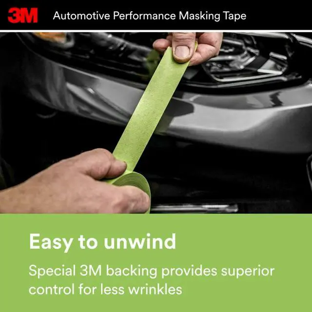 Alt view image 4 of 7 - 3M 233+ Automotive Refinish Masking Tape, 36 mm x 32 m, HighPerformance Paint Masking Tape for Auto Body Repair, 1 Roll