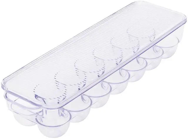 Alt view image 2 of 6 - Mainstays Clear Plastic Refrigerator Egg Holder, Egg Storage Container, Holds 14 Eggs, Fridge Organizer Bin