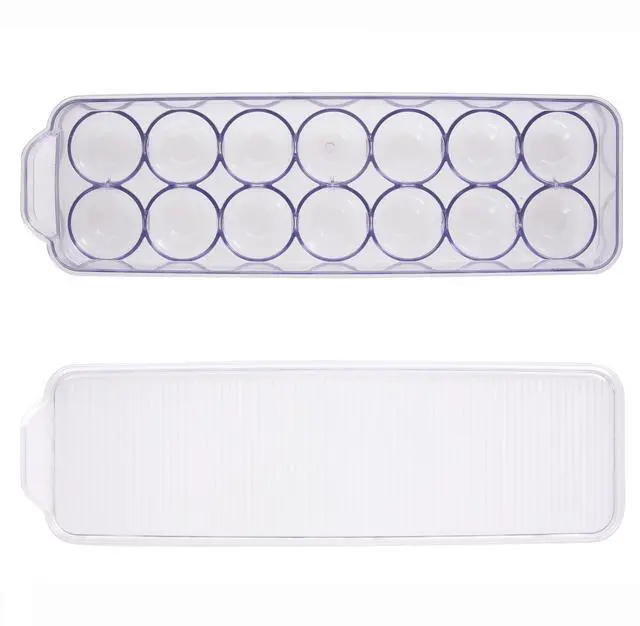 Alt view image 4 of 6 - Mainstays Clear Plastic Refrigerator Egg Holder, Egg Storage Container, Holds 14 Eggs, Fridge Organizer Bin
