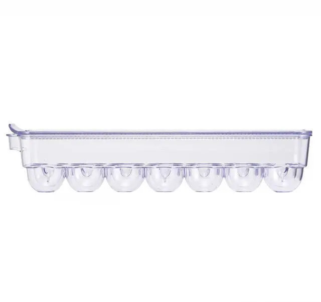 Alt view image 6 of 6 - Mainstays Clear Plastic Refrigerator Egg Holder, Egg Storage Container, Holds 14 Eggs, Fridge Organizer Bin