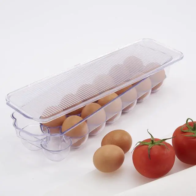 Alt view image 5 of 6 - Mainstays Clear Plastic Refrigerator Egg Holder, Egg Storage Container, Holds 14 Eggs, Fridge Organizer Bin