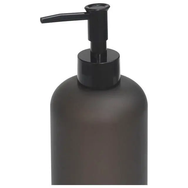 Alt view image 3 of 7 - Mainstays Frosted Black Plastic Soap Pump Dispenser, Refillable Liquid Soap Pump for Bathroom & Kitchen