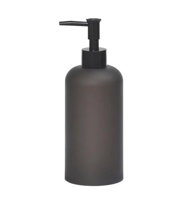 Main image of Mainstays Frosted Black Plastic Soap Pump Dispenser, Refillable Liquid Soap Pump for Bathroom & Kitchen