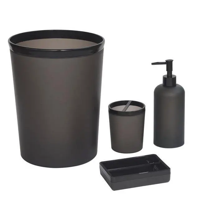 Alt view image 5 of 7 - Mainstays Frosted Black Plastic Soap Pump Dispenser, Refillable Liquid Soap Pump for Bathroom & Kitchen