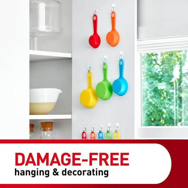 Alt view image 5 of 7 - Command Small Clear Wire Toggle Hooks, DamageFree Removable Wall Hooks for Hanging Decorations, 5Count