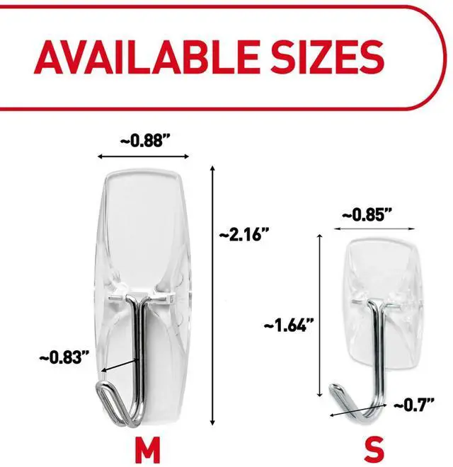Alt view image 2 of 7 - Command Small Clear Wire Toggle Hooks, DamageFree Removable Wall Hooks for Hanging Decorations, 5Count