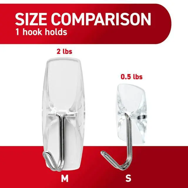 Alt view image 3 of 7 - Command Small Clear Wire Toggle Hooks, DamageFree Removable Wall Hooks for Hanging Decorations, 5Count