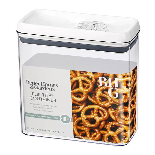 Alt view image 7 of 7 - Better Homes & Gardens FlipTite Rectangular Food Storage Container, 11.1 Cup, Airtight Lidded Container for Kitchen Pantry & Leftovers
