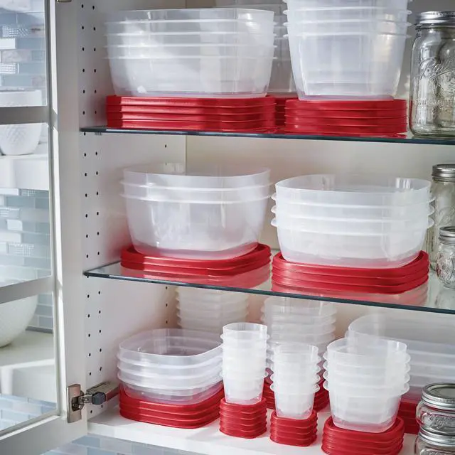Alt view image 4 of 6 - Rubbermaid TakeAlongs Rectangular Food Storage Containers, 11.7 Cup, Red Lids, Meal Prep Leftover Containers, Set of 2