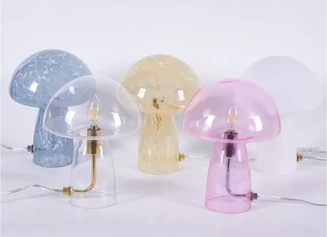 Alt view image 2 of 6 - Urban Shop Novelty Clear Glass Mushroom Lamp, 12 Inch Height, Plugin Decorative Accent Night Light for Bedroom & Living Room