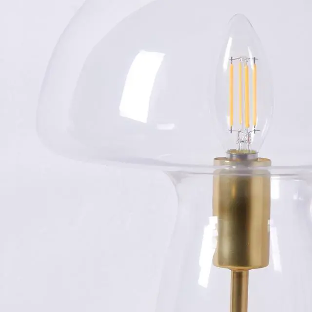 Alt view image 6 of 6 - Urban Shop Novelty Clear Glass Mushroom Lamp, 12 Inch Height, Plugin Decorative Accent Night Light for Bedroom & Living Room