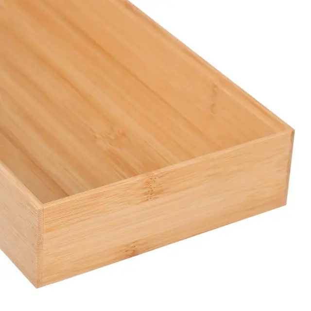 Alt view image 2 of 5 - Better Homes & Gardens Long Bamboo Drawer Organizer Tray, Natural Bamboo, 15" W x 5.98" D x 1.97" H, Kitchen & Desk Drawer Storage Bin
