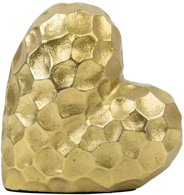 Main image of Mainstays Gold Heart Figurine, Modern Minimalist Metallic Tabletop Decor Accent for Shelf, Desk & Home Decoration