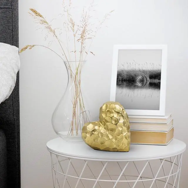 Alt view image 4 of 7 - Mainstays Gold Heart Figurine, Modern Minimalist Metallic Tabletop Decor Accent for Shelf, Desk & Home Decoration