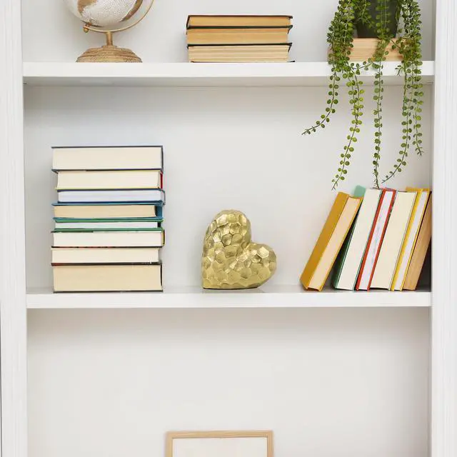 Alt view image 7 of 7 - Mainstays Gold Heart Figurine, Modern Minimalist Metallic Tabletop Decor Accent for Shelf, Desk & Home Decoration